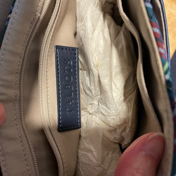 Talbots Navy Plaid Adjustable Shoulder/Crossbody Purse. New Condition Super Cute - Picture 5 of 7